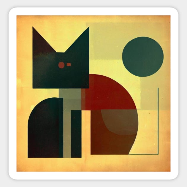 Cubist cat Sticker by Donkeh23